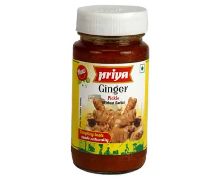 Priya Pickle Ginger (Without Garlic) - 300gm