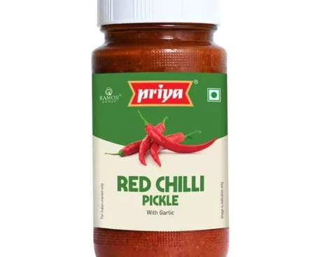 Priya Pickle Red Chillies (With Garlic) - 300gm