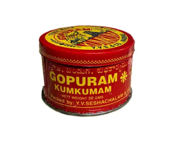 GOPURAM Powder Premium Kumkum Tin - 50gm