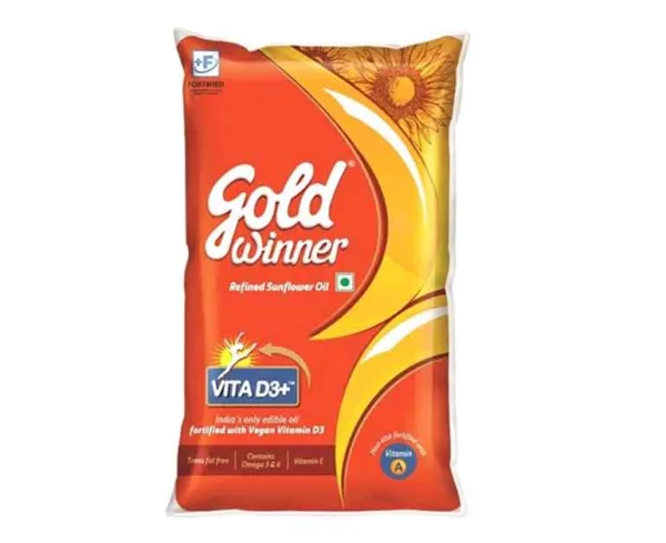 Gold Winner Refined Sunflower Oil Pouch - 1 L